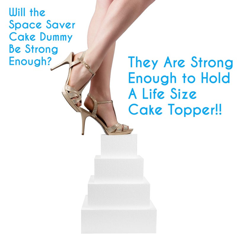 SilverlakeLLC Silverlake 5-Tier Square Cake Dummy Set - Nesting 4"H x 4,6,8,10 & 12"W Blocks for Styrofoam Baking Display Projects - Image 4